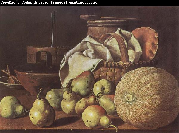 Melendez, Luis Eugenio Still-Life with Melon and Pears